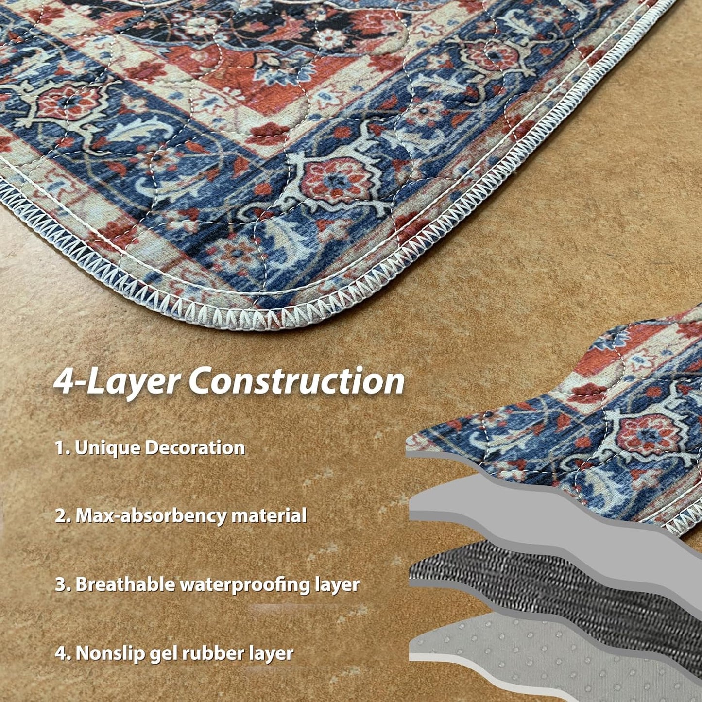 nunubaby Washable Pee Pads for Dogs, Stylish, Non-Slip and Leak-Proof Pee Pads. Reusable Potty Pads for Dogs for Crates and Floors.(Red/Floral, 36" x36")