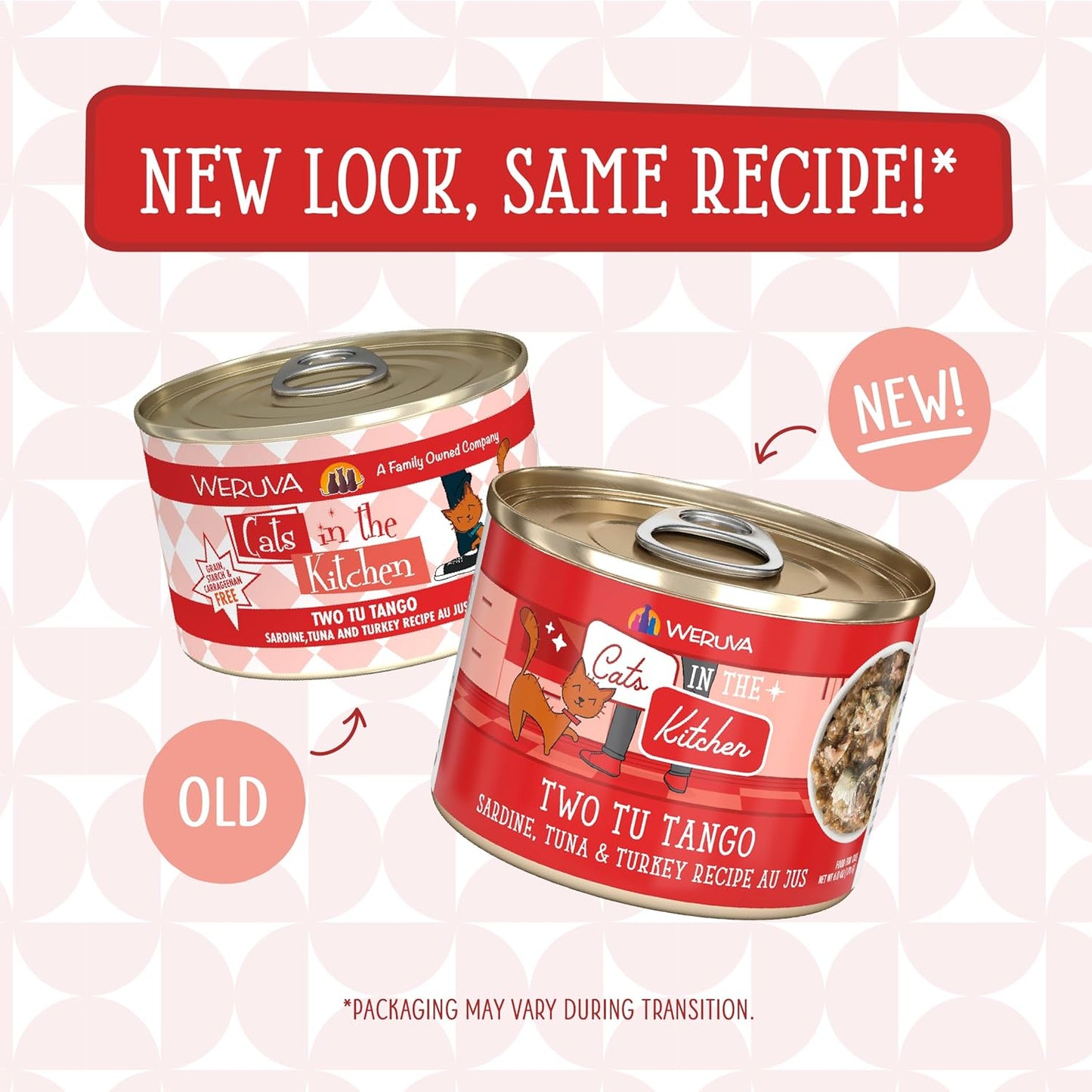 Weruva Cats in The Kitchen, Two Tu Tango with Sardine, Tuna & Turkey Au Jus Cat Food, 6oz Can (Pack of 24)