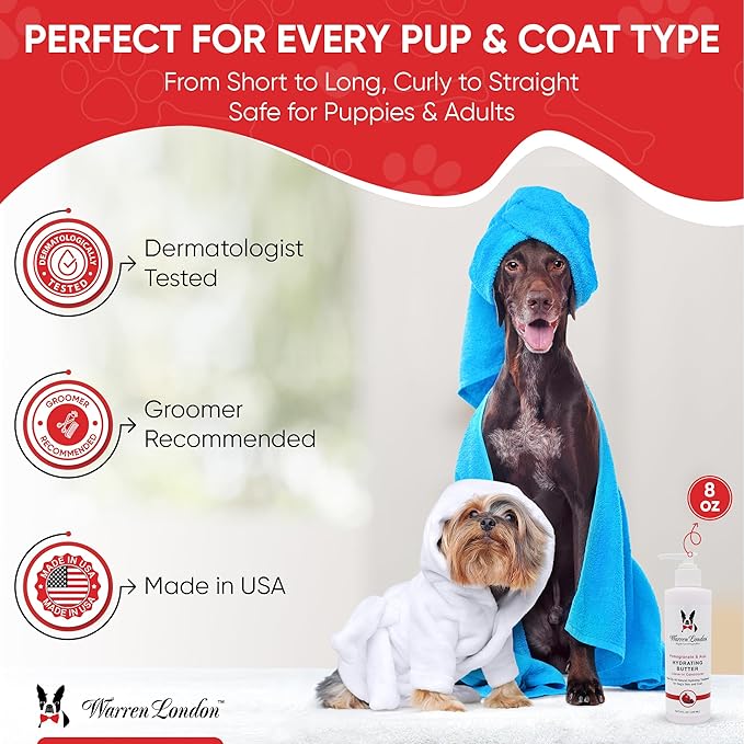Warren London - Hydrating Butter For Dogs Skin & Coat,8 Oz,Pomegranate & Acai