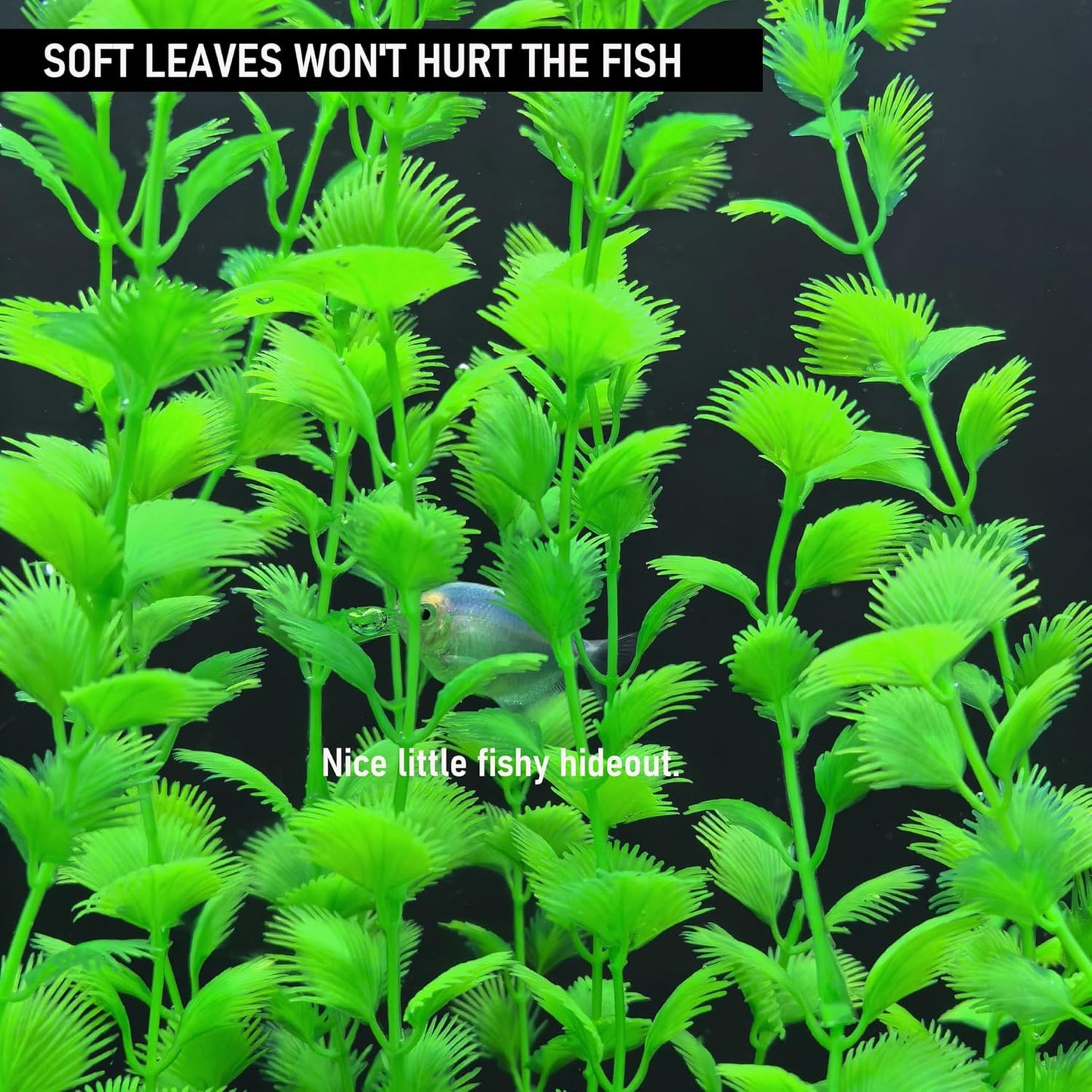 23.6 Inch Tall Aquarium Plants – Large Lifelike Artificial Fish Tank Decorations, Fish Tank Plants Plastic，2 Pcs Adjustable Length, Durable & Safe for Freshwater/Saltwater Aquariums (Green (Style A))