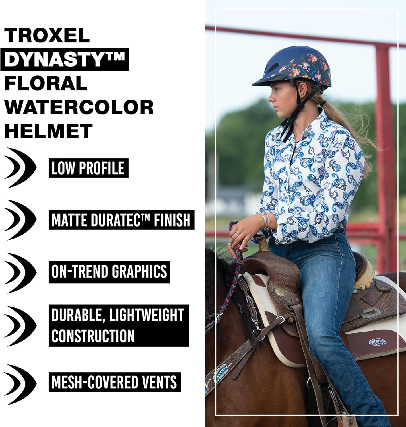 Troxel Dynasty Ultralight Horse Riding Helmet, Low-Profile, Adjustable Design, Safety Horseback Riding Gear