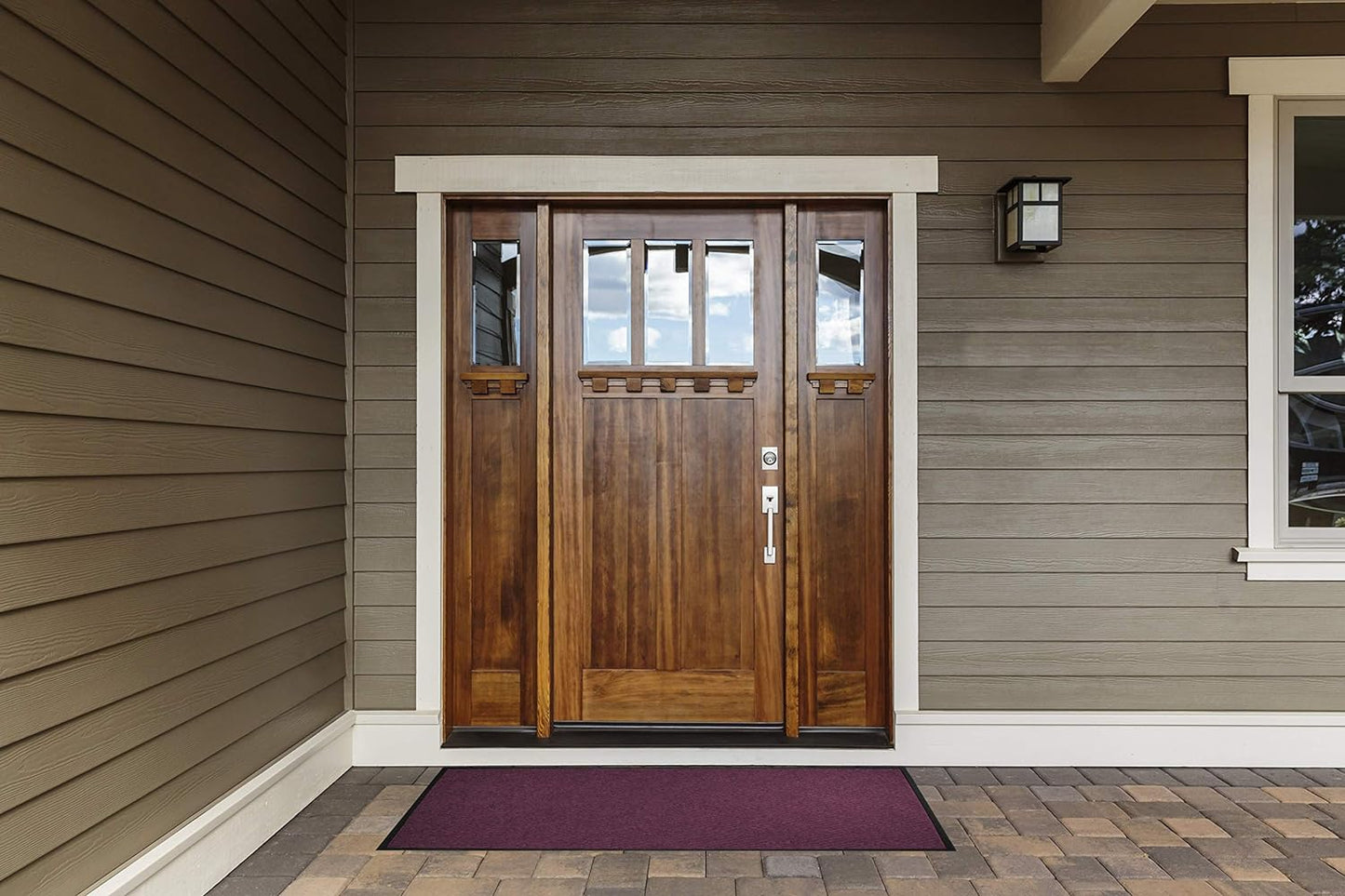 M+A Matting WaterHog Diamond | Commercial-Grade Entrance Mat with Rubber Border – Indoor/Outdoor, Quick Drying, Stain Resistant Door Mat (Bluestone, 3' x 5')