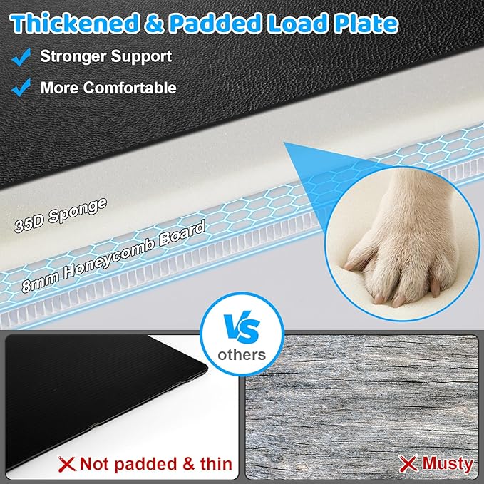 URPOWER PU Leather Back Seat Extender for Dogs – Hard Bottom Dog Car Seat Cover Holds 400 lbs, Anti-Scratch & Waterproof Dog Hammock for Full Size SUVs & Trucks, Dogs Car Bed Pet Backseat Protector