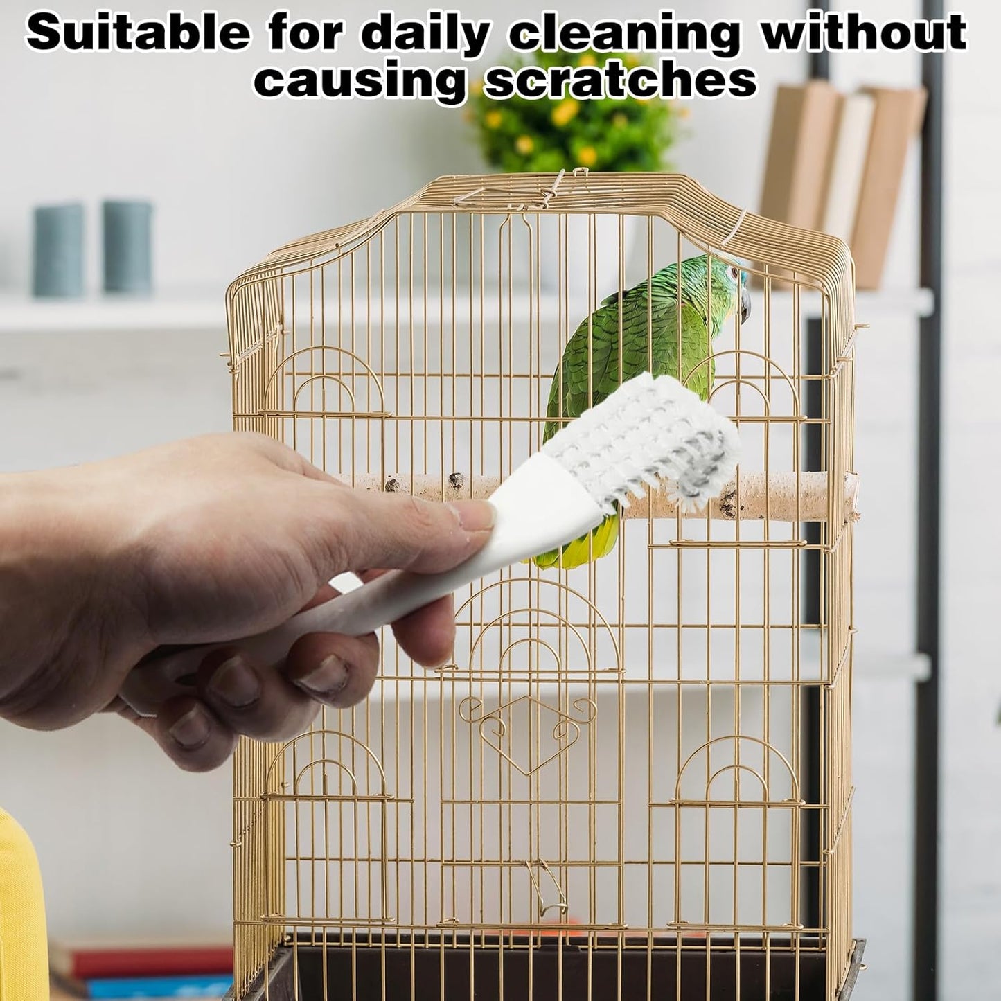 4pcs Birdcage Long-Handled Shovel Cleaner, Bird Cage Tool Accessories Supplies, for Better Cleaning of Bird Droppings from Pet Cages Parrot Cages Bird Perches