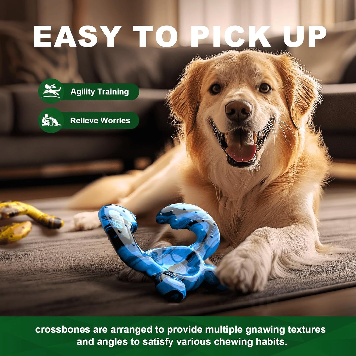 Dog Chew Toy for Aggressive Chewers – Tough Nylon Bone with Bacon Flavor for Pitbulls & Large Dogs, Indoor Play for Teeth Cleaning & Anxiety Relief