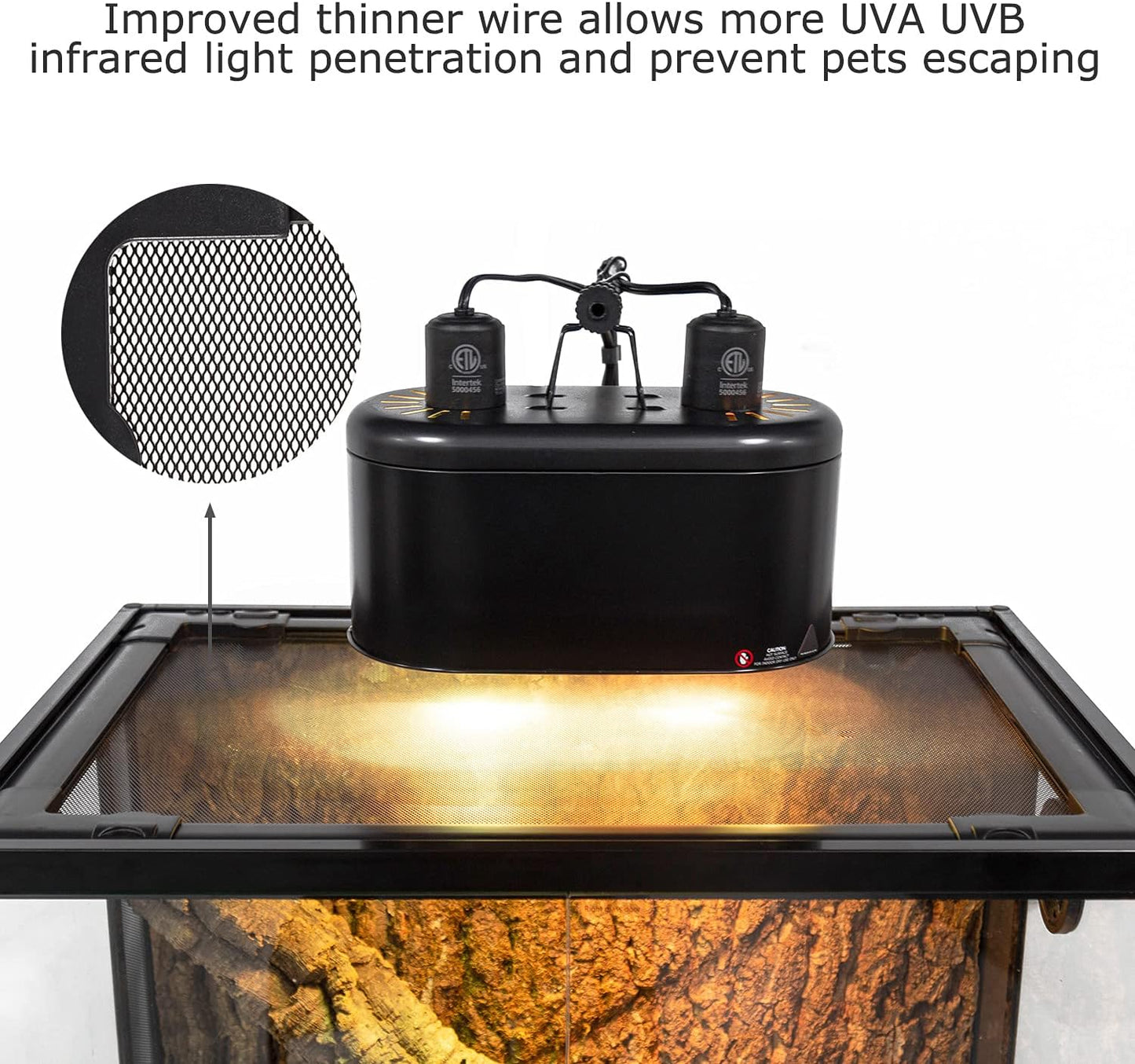 REPTI ZOO Full Glass 35 Gallon Reptile Tank, Front Opening Wide & Low Reptile Terrarium 36" x 18"x 12" for Lizard Gecko Tortoise Snake, Top Screen Ventilation & Anti Escape Lid