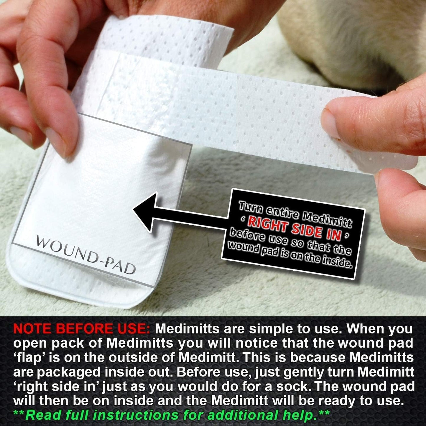 Medimitt Paw Bandages for Dogs, Cats and Pets – Stretchy Medical Booties, First Aid for Paws – Non Slip, Non Adhesive, Breathable, Disposable, Washable, Adjustable Strap, Value Pack (XS 20-Pack)