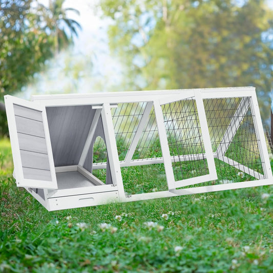 Quail Cages,Wooden Chicken Coop,Nesting Boxes for Chickens,Brooder Box Indoor Outdoor,A-Frame Poultry Duck House with Ventilating Wire Rabbit Hutch for Small Animals,Sold by Zyphorinth (Grey)