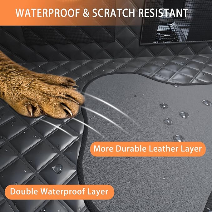 Truck Dog Seat Cover Back Seat Protector, Large Space Backseat Extender with Soft Inflatable Cushion Comfortable Dog Hammock, Waterproof Dogs Bed Rear Travel Accessories for Truck