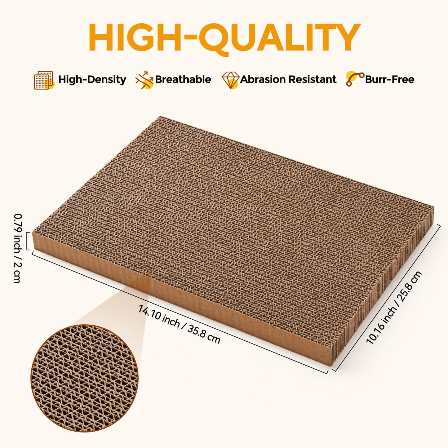 AUSCAT Cat Scratcher Box with 6PCS Cat Scratching Board, Cardboard Cat Scratchers for Indoor Cats, Reversible Cat Scratch Pads for Small Medium Kittens, 14.6" L x 10.9" W x 5.2" H