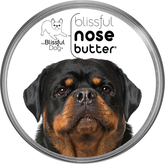 The Blissful Dog Rottweiler Nose Butter for Dry, Cracked Skin, Lick-Safe Dog Nose Balm with Moisturizing Shea Butter, Almond, Olive, and Essential Oils, Pet Supplies, Uncented, 8 oz.