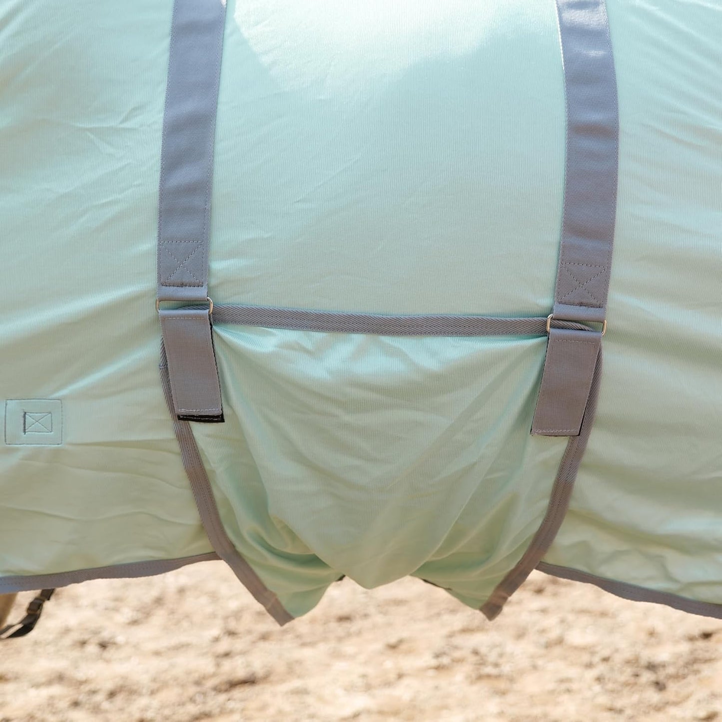 Horse Fly Sheet with Detachable Neck Cover & Belly Wrap, Adjustable Fly Sheet for Horses, Ventilated Airflow Mesh Equine Cooling Summer Flysheet Green 81