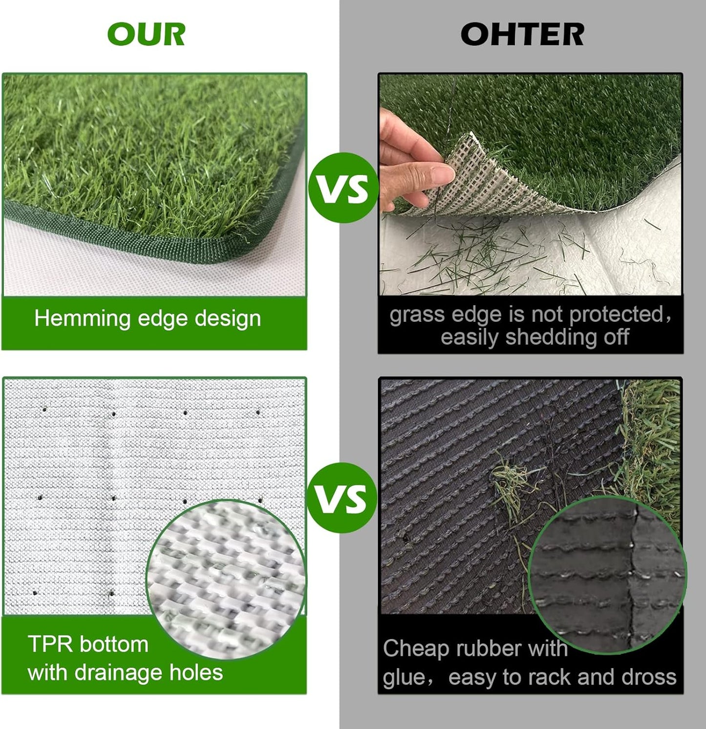 Dewonch Dog Artificial Grass Pad with Tray for Puppy Potty Training, Fake Turf Patch & Washable Pee Pad Pet Loo for Small and Medium Dogs, Indoor or Outdoor Use (Potty System 35.4” x 23.6”)