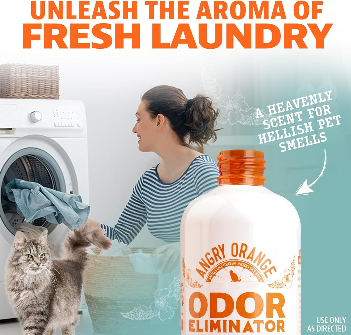 ANGRY ORANGE Pet Odor Eliminator for Cat Urine, Carpet Stains, and Strong Smells – Fresh Scent Odor Remover- 24 oz