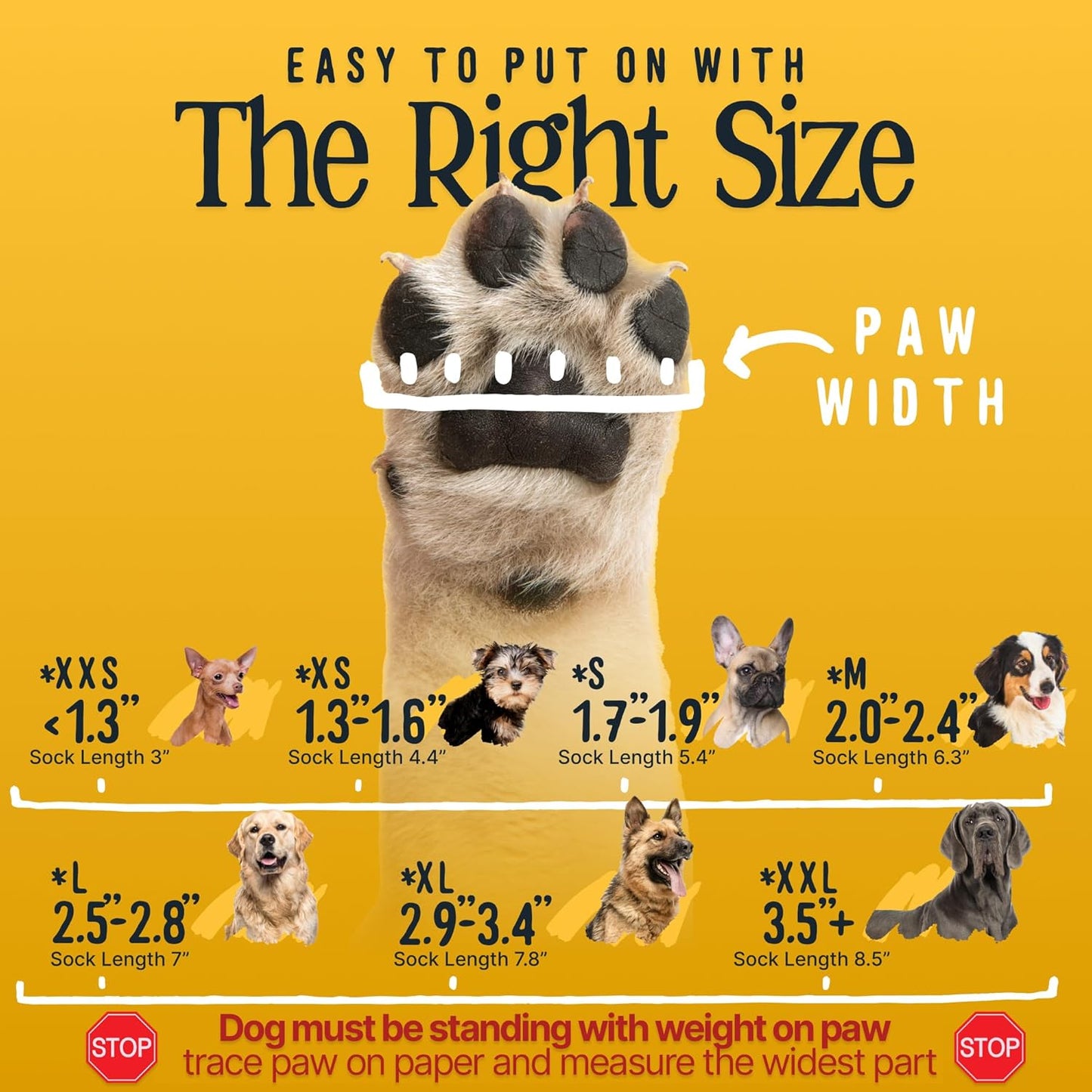 DOK TigerToes Premium Non-Slip Dog Socks for Hardwood Floors - Extra-Thick Grip That Works Even When Twisted - Prevents Licking, Slipping, and Great for Dog Paw Protection (XXS)