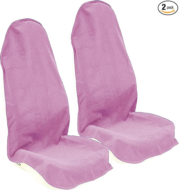 Car Seat Cover Protector Front Seats,for Gym Workout,Running,Swimming,Beach and Hiking,Waterproof Sweat Towel Bucket Seat Covers for Cars SUV Trucks (Pink, 2Pcs)