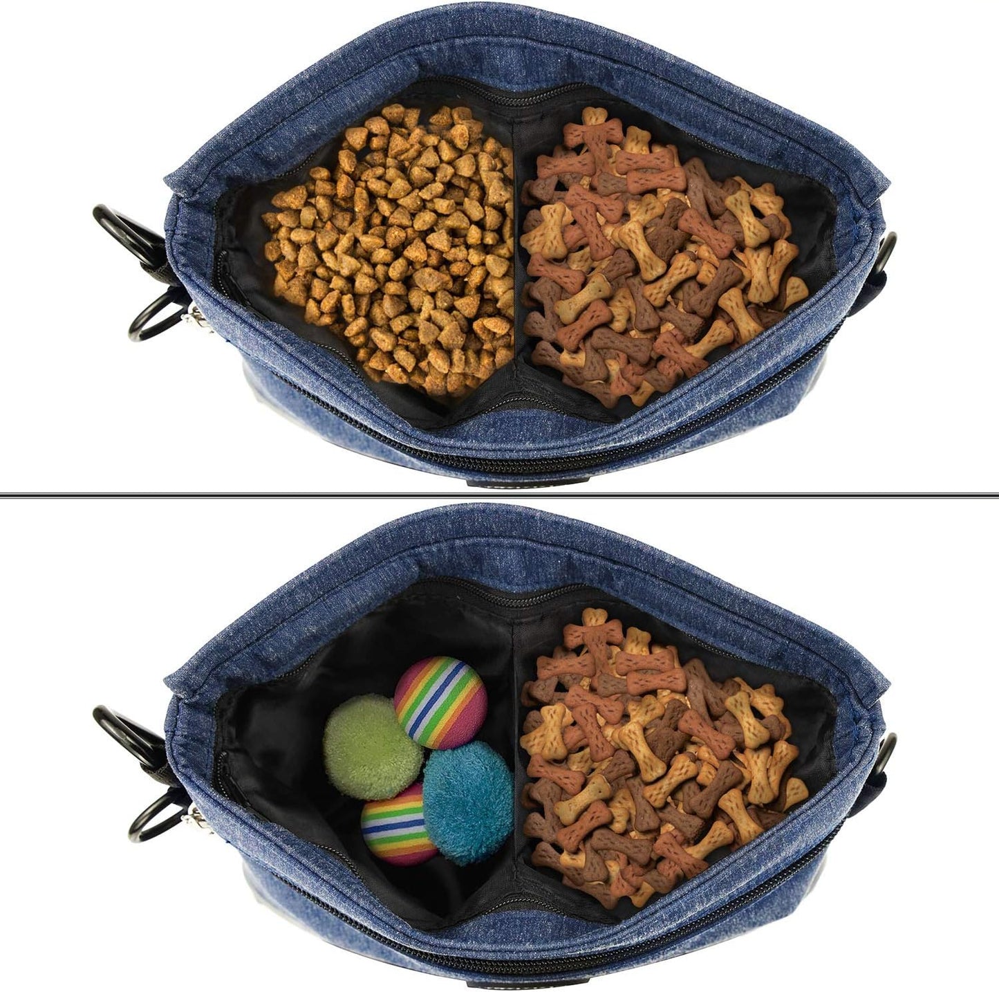 Viklluyr Dog Treat Pouch Bag with Magnetic Closure, Dog Food Carrier with Removable Inner Pocket, Perfect Dog Training Bag for Agility Training - Including Carabiner