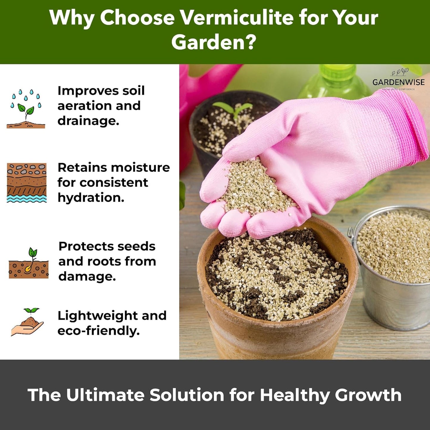 Organic Superfine Vermiculite for Indoor Gardening Plants and Mushrooms – Enhances Soil Aeration, Seed Germination, Rooting Cuttings – Small Packages and Bulk (Vermiculite Grade 1 - Superfine, 1 qt)