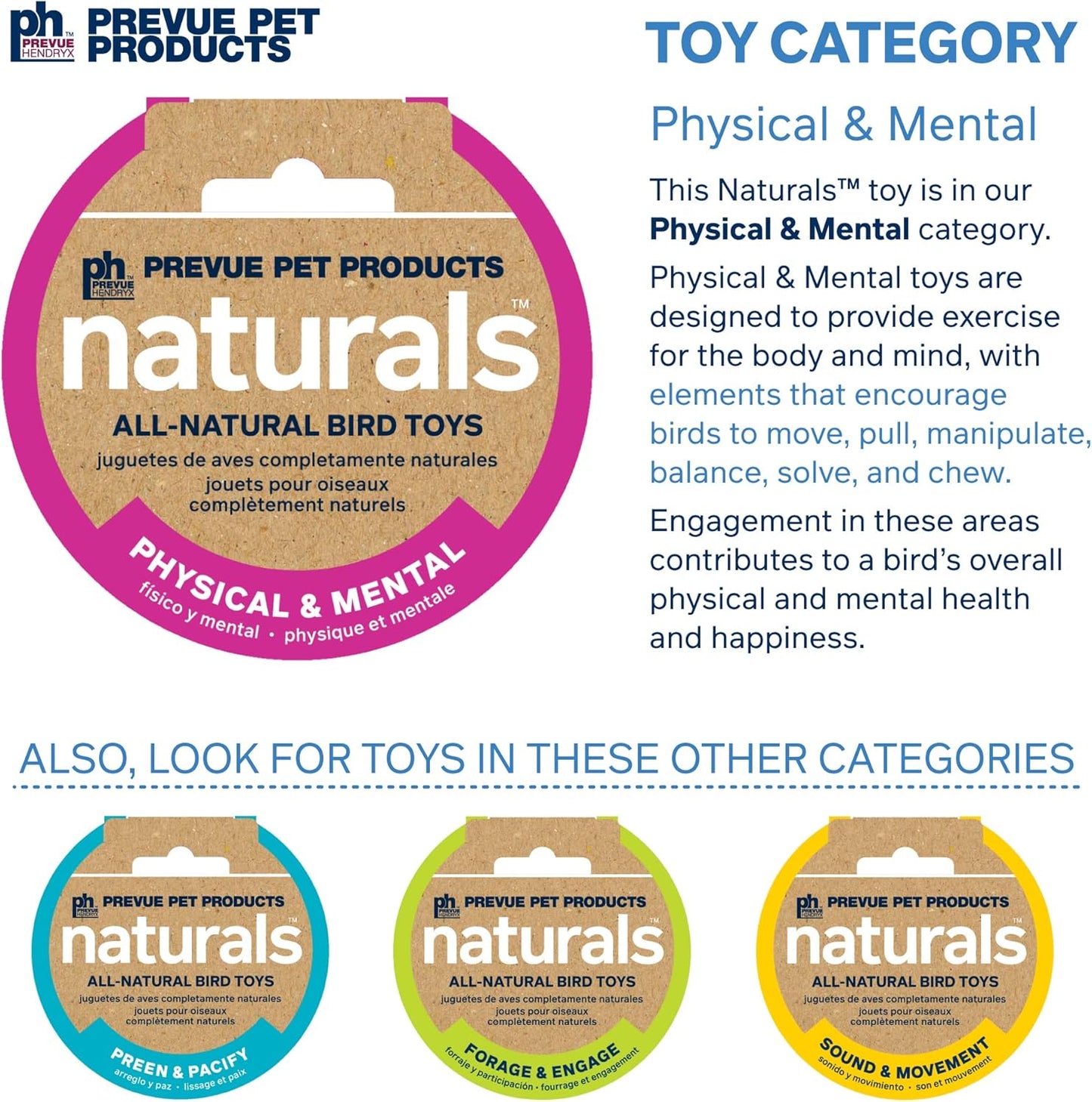 Prevue Pet Products Naturals Physical & Mental Princess Bird Toy 62553