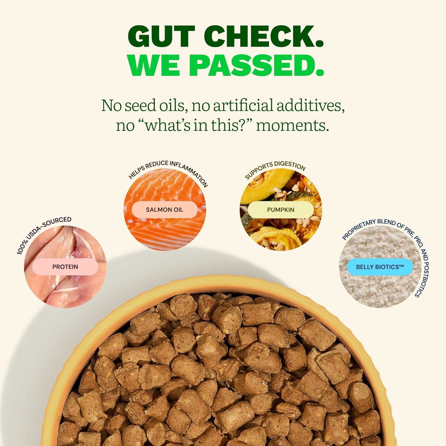 Get Joy Gut Health Fresh Freeze Dried Raw Meal, Chicken Recipe, 16 Ounce Bag, Dog Food for Dogs of All Breeds and Life Stages, PhD Animal Nutritionist Formulated, Made in USA