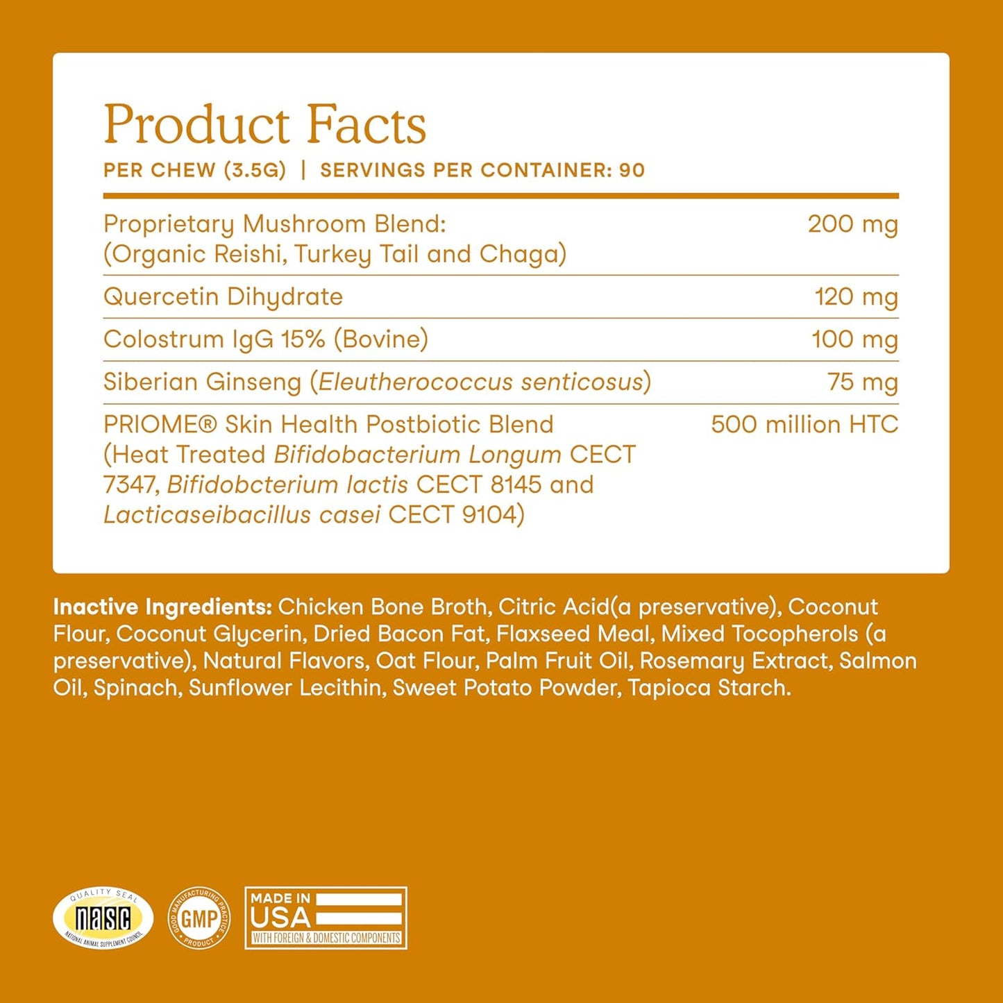 Fera Pets Dog Allergy and Immune Support with Organic Mushrooms, Postbiotics & Colostrum - Promotes Skin & Gut Health - Soothes Seasonal Allergy Symptoms - 30 Soft Chews