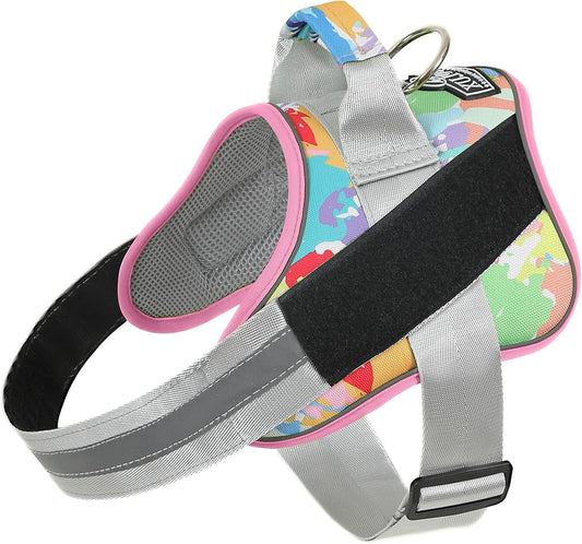 Bolux Dog Harness, No-Pull Reflective Dog Vest, Breathable Adjustable Pet Harness with Handle for Outdoor Walking - No More Pulling, Tugging or Choking (Medium (Pack of 1), OilPainting)