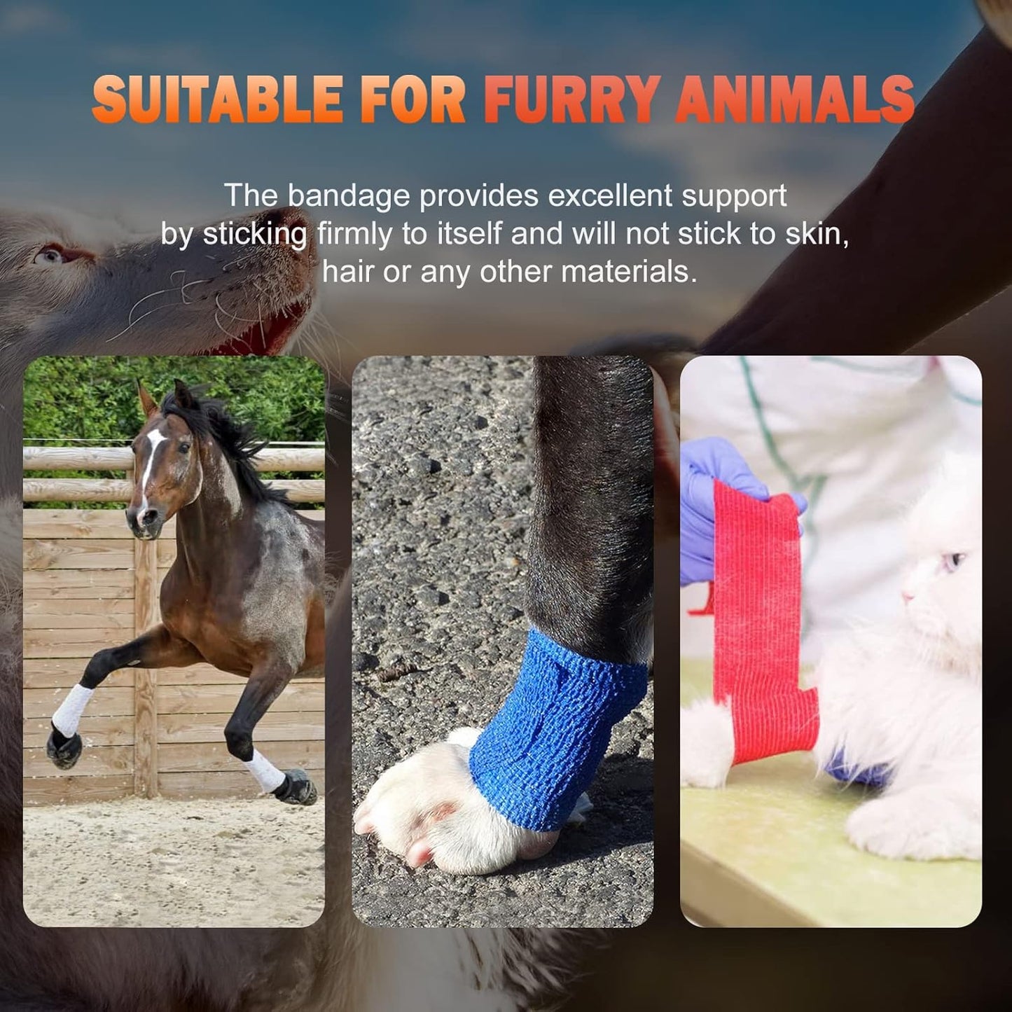 OK TAPE Self Adherent Cohesive Bandages Wrap 12Packs, 2 Inches X 5 Yards, Non-Woven Self Adhesive Athletic Sports wrap Tape, Vet Wrap Bandages Tape, for Thumb Finger Wrist Ankle (White)