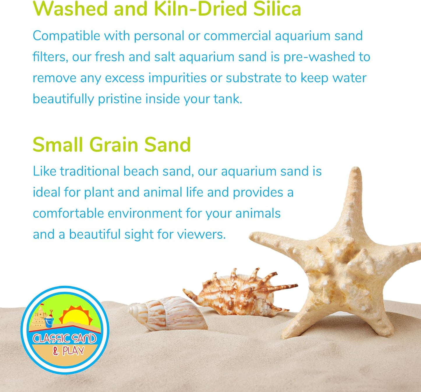 CLASSIC SAND & PLAY Natural Aquarium Sand for Freshwater and Saltwater Tanks, 20 lb. Bag, Improves Filter Life and Filtration Process, Pre-Washed Fine Sand, Orange