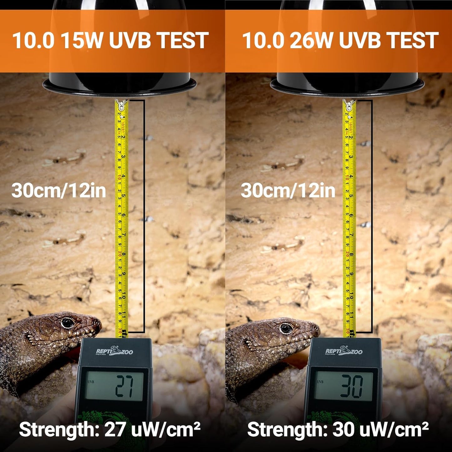 REPTI ZOO UVB Light for Desert Reptile 2 Pack, 10.0 26W UVA UVB Reptile Light Bulb, UVB Spiral Compact Lamp for Bearded Dragons Tortoises Lizards Snakes
