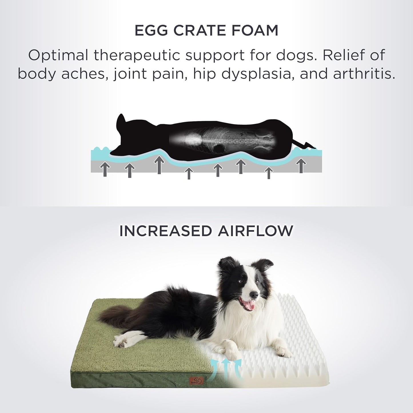 Bedsure XL Dog Beds Large Sized Dog -Orthopedic Flat Extra Large Pet Beds with Removable Washable Cover, Egg Crate Foam Mat, Suitable for Pet Up to 100 lbs