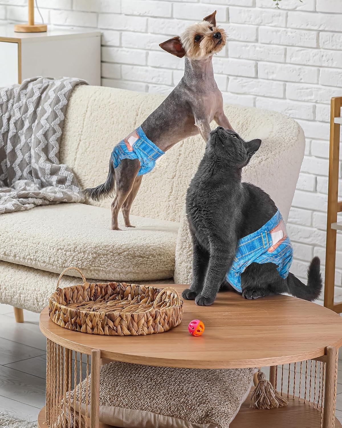 Pet Soft Dog Diapers Female, Doggie Diapers for Female Dogs, Disposable Super Absorbent Pet Diaper for Cats & Dogs in Heat Period, Urine Incontinence (Medium, 51 Count)