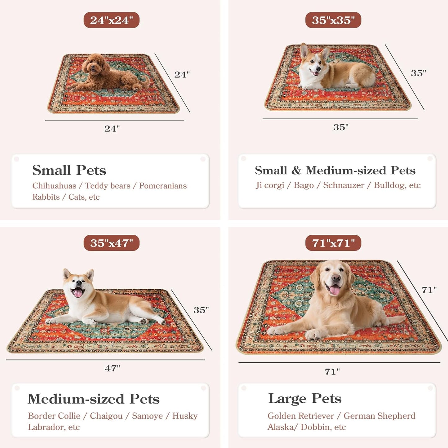 HAOCOO Washable Pee Pads for Dogs, Super Absorbent Reusable Puppy Training Pads, (2 Pack) 2Ft x 2Ft Red Waterproof Leak-Proof and Non-Slip Whelping Pads Potty Pads for Pet Housebreaking