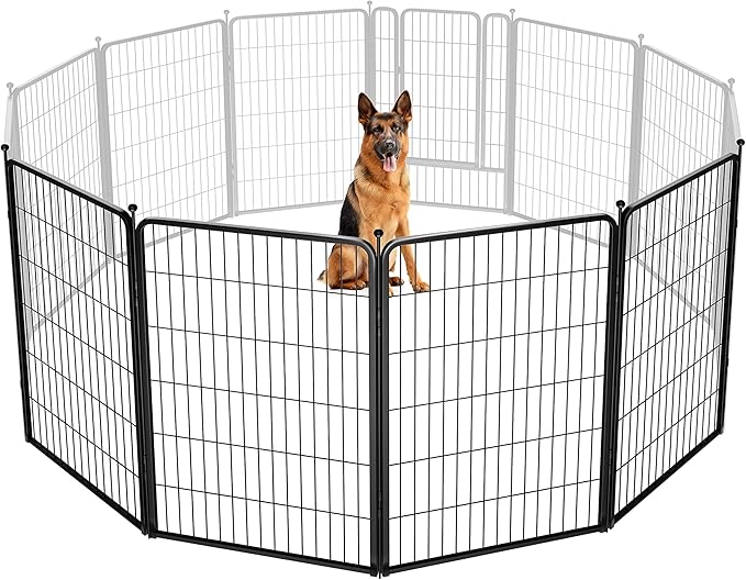 FXW Rollick Unleashed Dog Playpen for Indoor, Yard, RV Camping, 45 inch 4 Panels for Large Dogs, Black│Patented