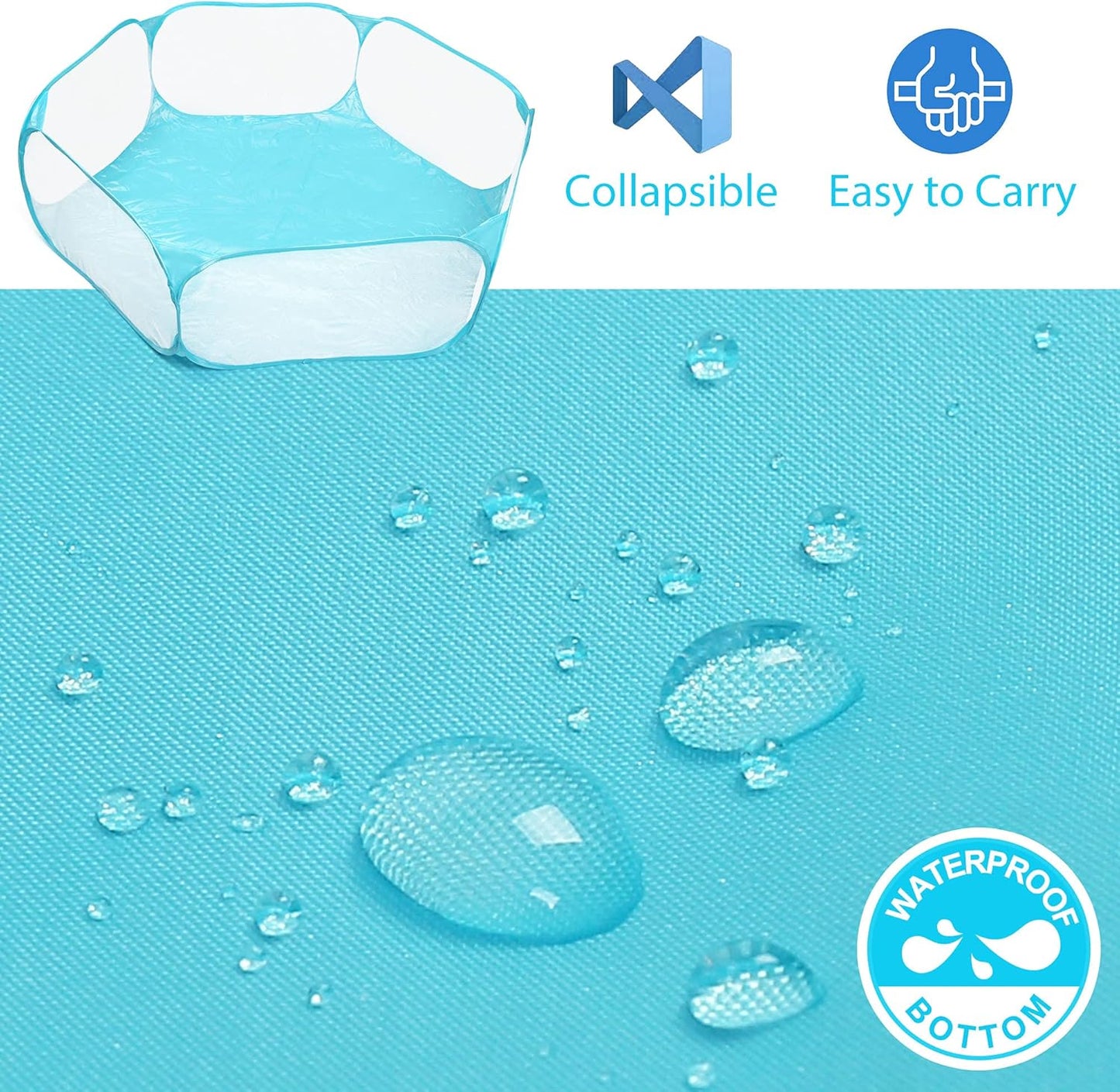 Prime Pets Small Animal Cage Tent, Hamster Pet Playpen, Guinea Pig Cage Yard, Waterproof Foldable Outdoor/Indoor Pop Open Exercise Fence, Yard Fence for Baby Chicken Hedgehogs