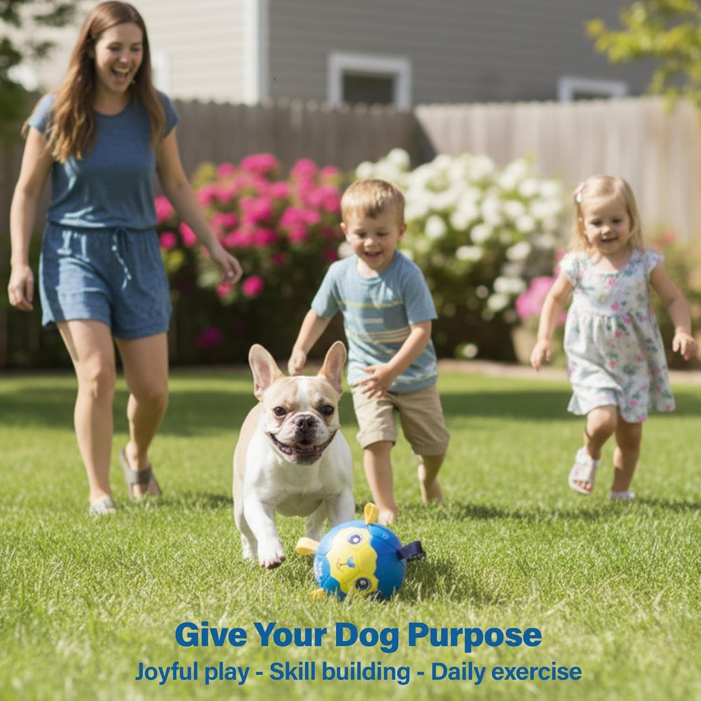 Race&Herd 8" Jolly Soccer Ball for Dogs - Tough Durable Dog Ball Toy with Straps, Pet Bouncy Herding Balls for Dogs, Floating Dog Balls with Tags for Water Fetch (BaaBaaBall, BaaBaa Sheep)