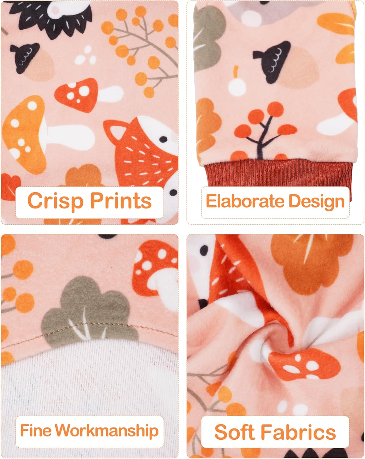 PET SHOW 4 Pack Fall Small Dog Pajamas Thanksgiving Clothes for Medium Dogs Girl Boy Soft Stretchy PJs Autumn Jumpsuit Puppy Onesies Outfits with Sleeve Pets Dachshund Costume XL