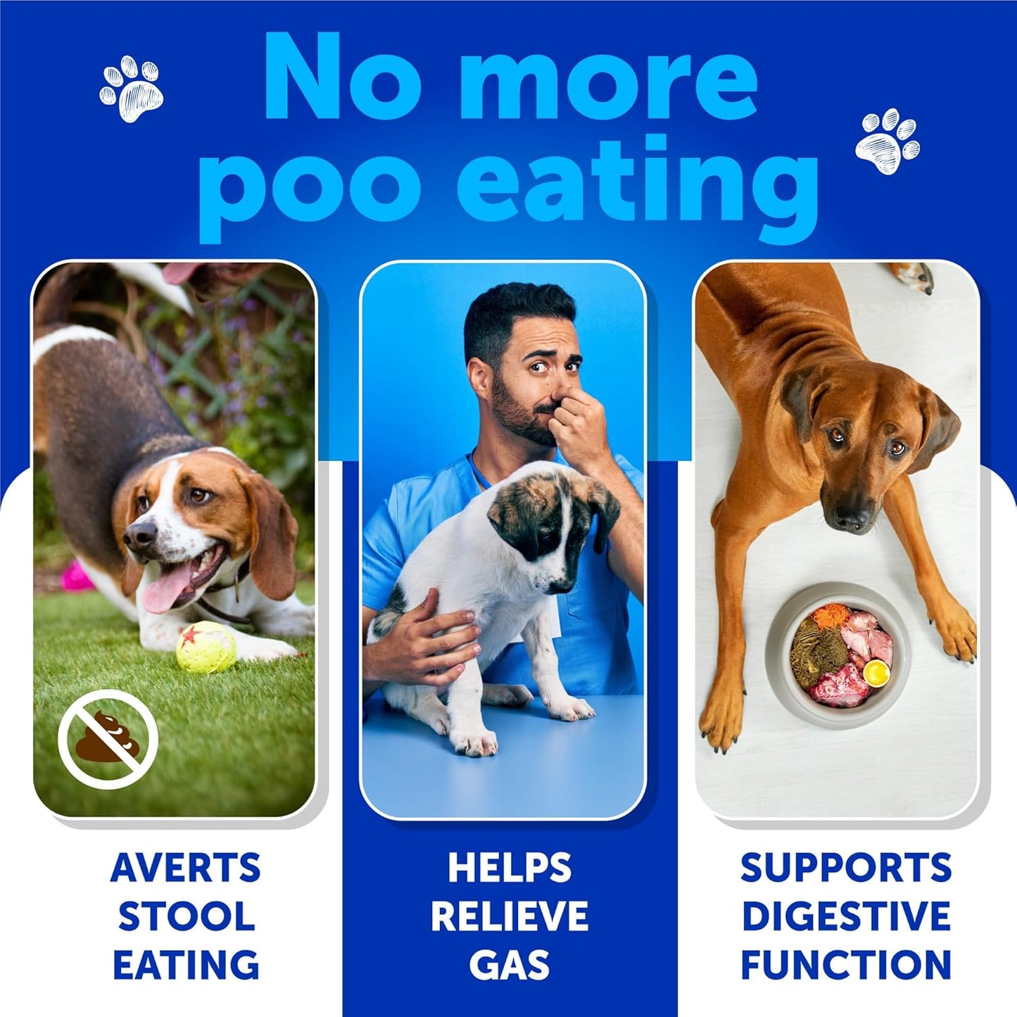 No Poo Chews for Dogs - Coprophagia Stool Eating Deterrent - Stop Eating Poop Treats with Probiotics, Digestive Enzymes, Pumpkin - Prevent Dog, Puppy from Eating Poop - Gut Health Support Supplement