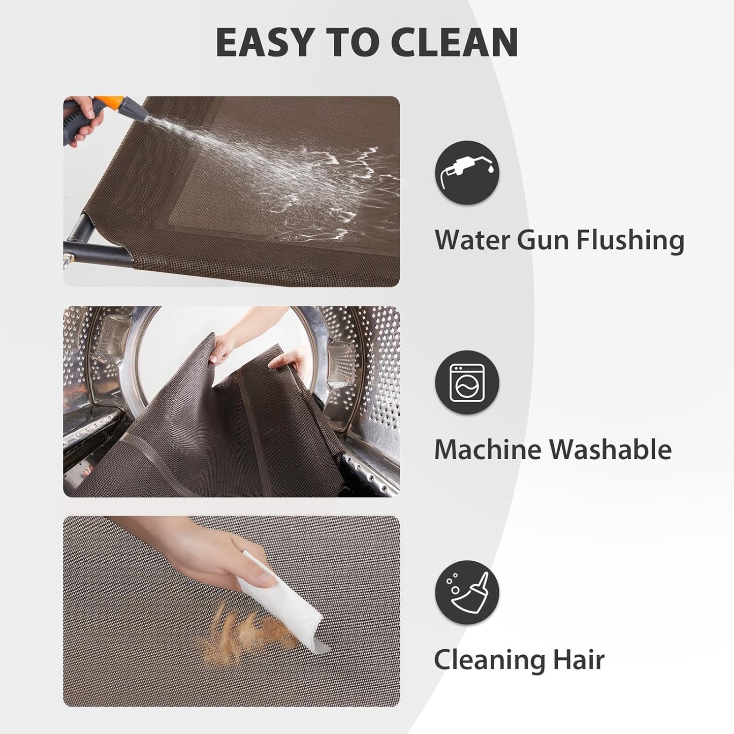 RRPETHOME Large Elevated Cooling Dog Bed, Raised Dog Cot Beds for Large Dogs, Elevated Outdoor Pet Bed, Chew Proof Portable Cooling Pet Cot with Skid-Resistant Feet and Breathable Mesh