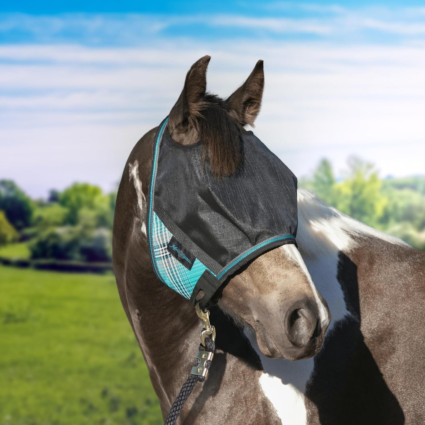 Kensington 90% UV Fly Mask CatchMask UViator - Without Ears & Forelock Freedom Web Trim Size: Medium Color: 2021 - Atlantis