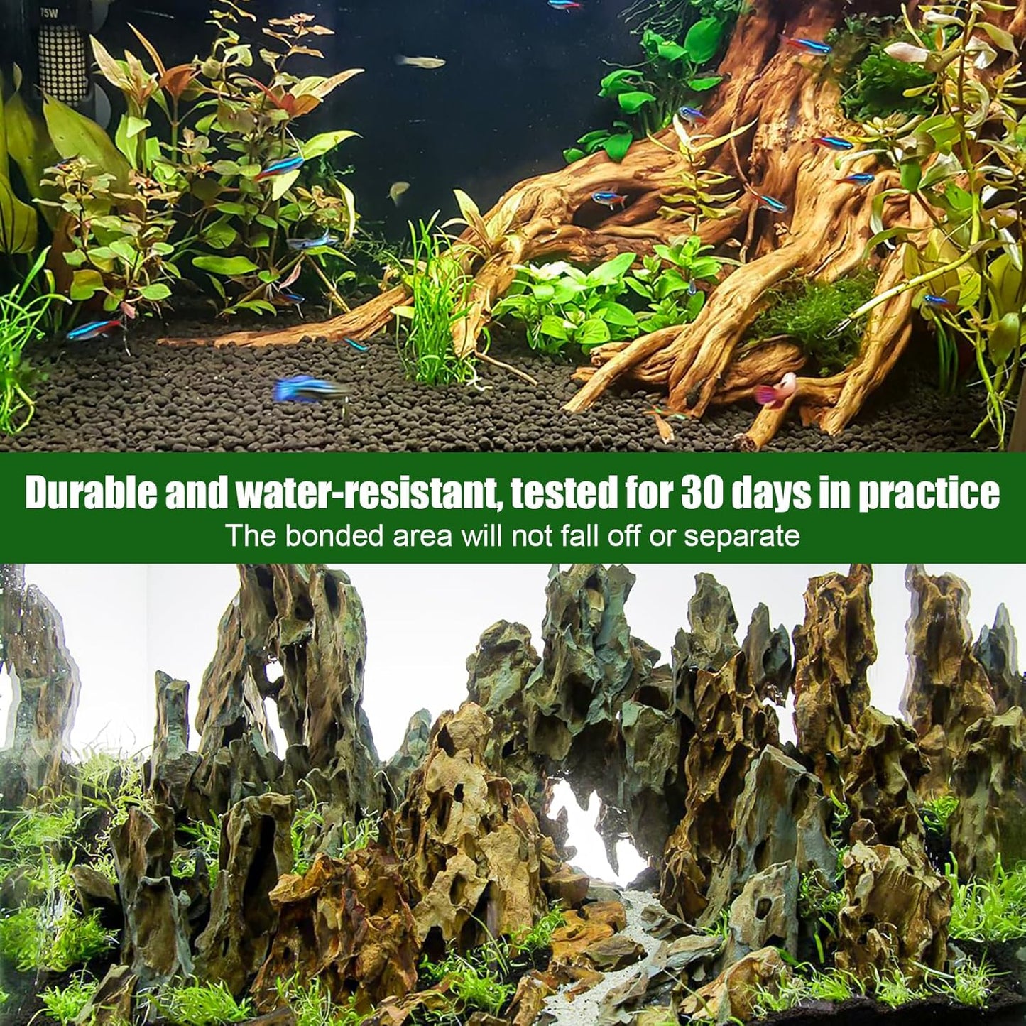 Special Aquarium Liquid Glue for Fish Tank Landscaping, Aquarium Safe Instant Glue for Driftwood, Rocks, Stones,Build Beautiful Waterscapes,Cannot Be Used for Aquatic Plants or Corals