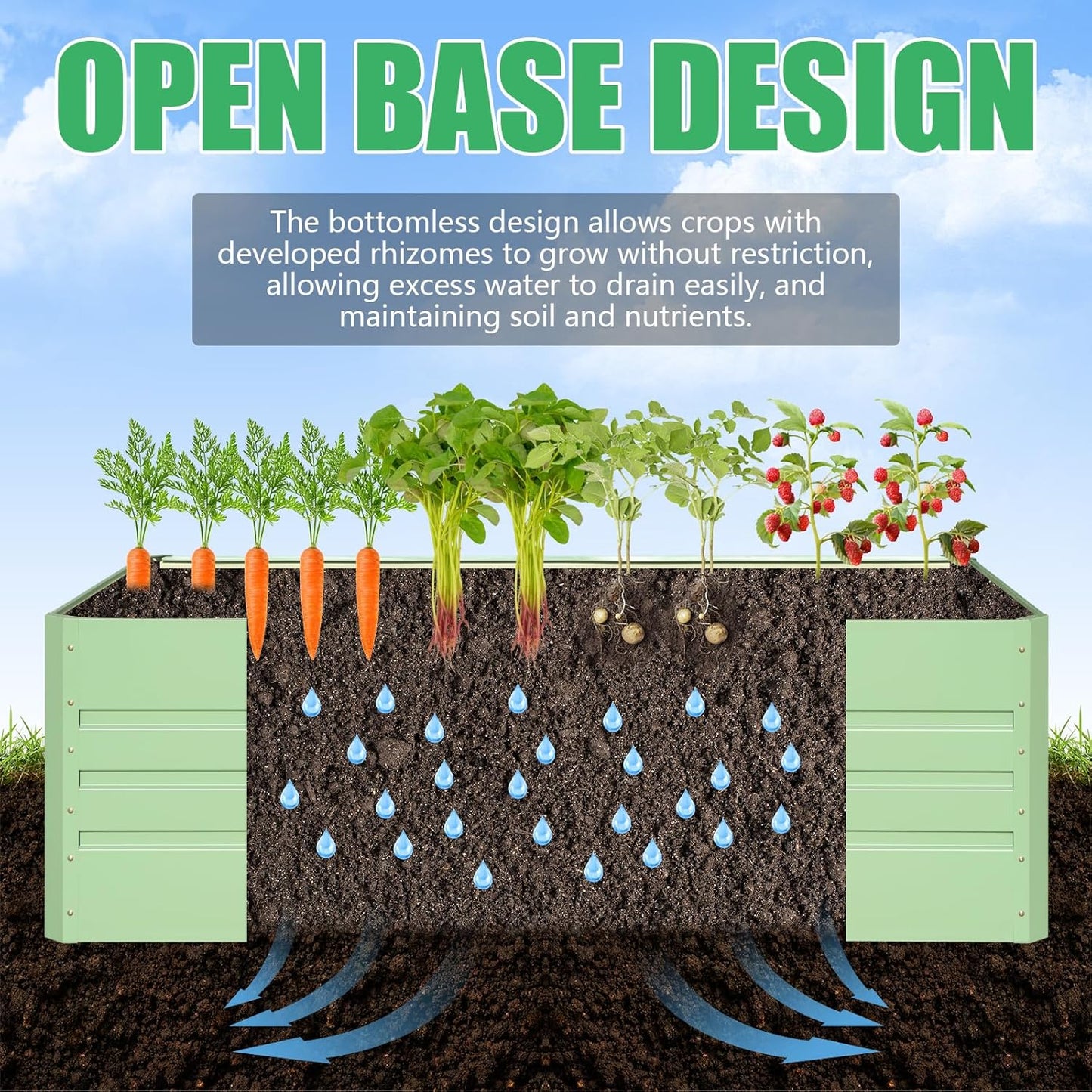 SnugNiture Galvanized Raised Garden Bed 8x4x2FT Outdoor Large Metal Planter Box Steel Kit for Planting Vegetables, Flowers