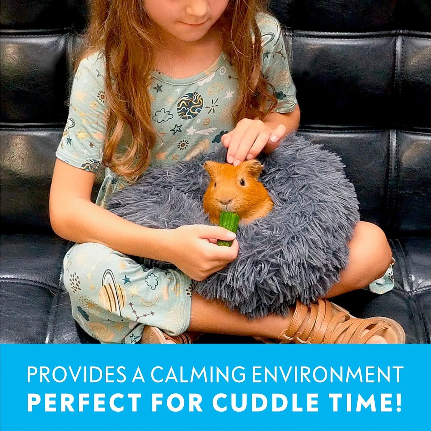 Paw Inspired Furr-O Burrowing Pet Bed with Zip-On Spandex and Fleece Bottoms for Guinea Pigs and Other Small Animals, Cozy Carrier, Hideout Enrichment Toy, Cage Accessories (Beige)