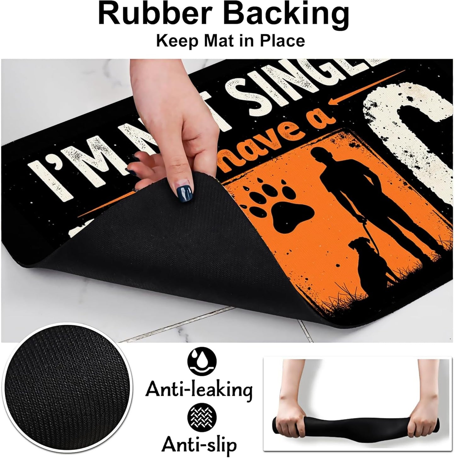 Not Single Dog Pet Cat Dog Food Mat-Absorbent Quick Dry Feeding Placemat for Water and Food, No Stains Rubber Base Mat for Indoor Use, Pet Accessories 16"x24"