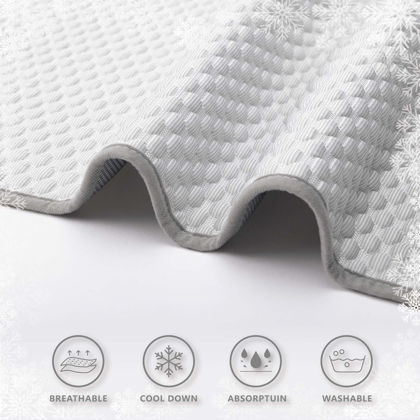 MICROCOSMOS Pet Cooling Mat & Sleeping Pad- Breathable Bubble Surface, EZ Clean. Keep Cooling for Pets, Kids and Adults in Summer.(GreyWhite, 59" x 40")