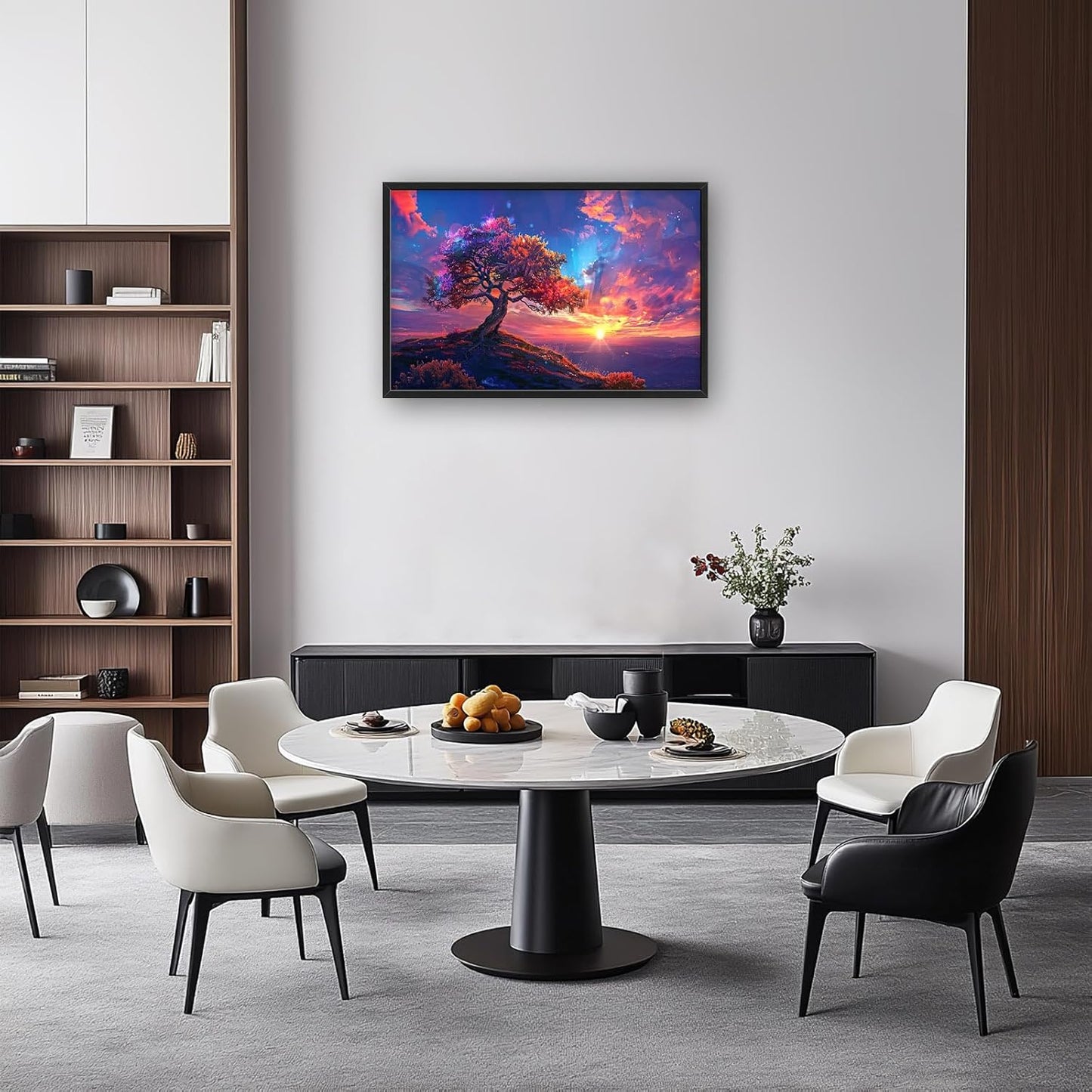 Quorin Tree Large Wall Art Sunset Mountain Landscape Pictures Red Tree of Life Wall Decor Nature Canvas Print Painting Artwork for Bathroom Living Room Bedroom 36L x 24W