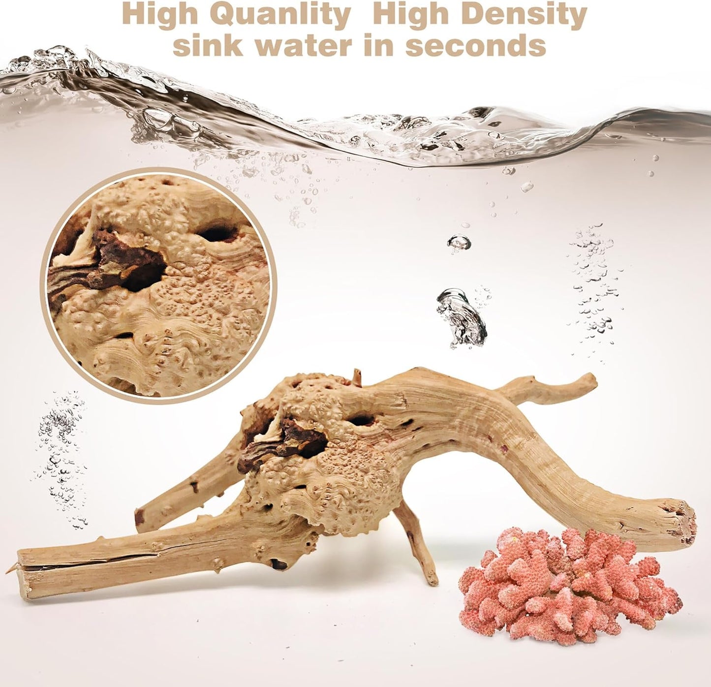 WDEFUN Natural Spiderwood for Aquarium Decor 3-Piece 7''-11'' Long Natural Driftwood Branches for Fish Tank Decorations