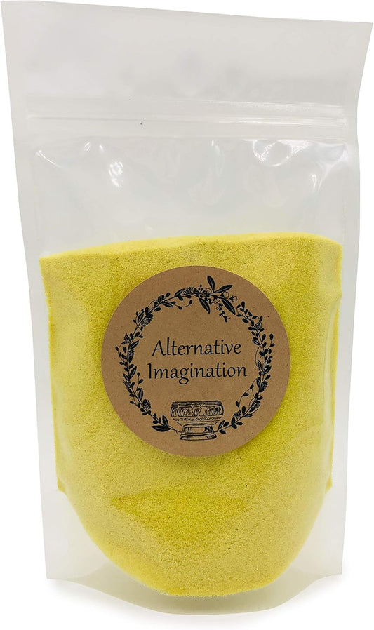 Yellow Sand - Fine Sand for Zen Garden, Resin Incense Burner, Smudge Bowl, Ritual Incense, Cast Iron Cauldron, Unity Ceremony, Sensory Bin Table, Mandalas, Crafts by Alternative Imagination (1 Pound)