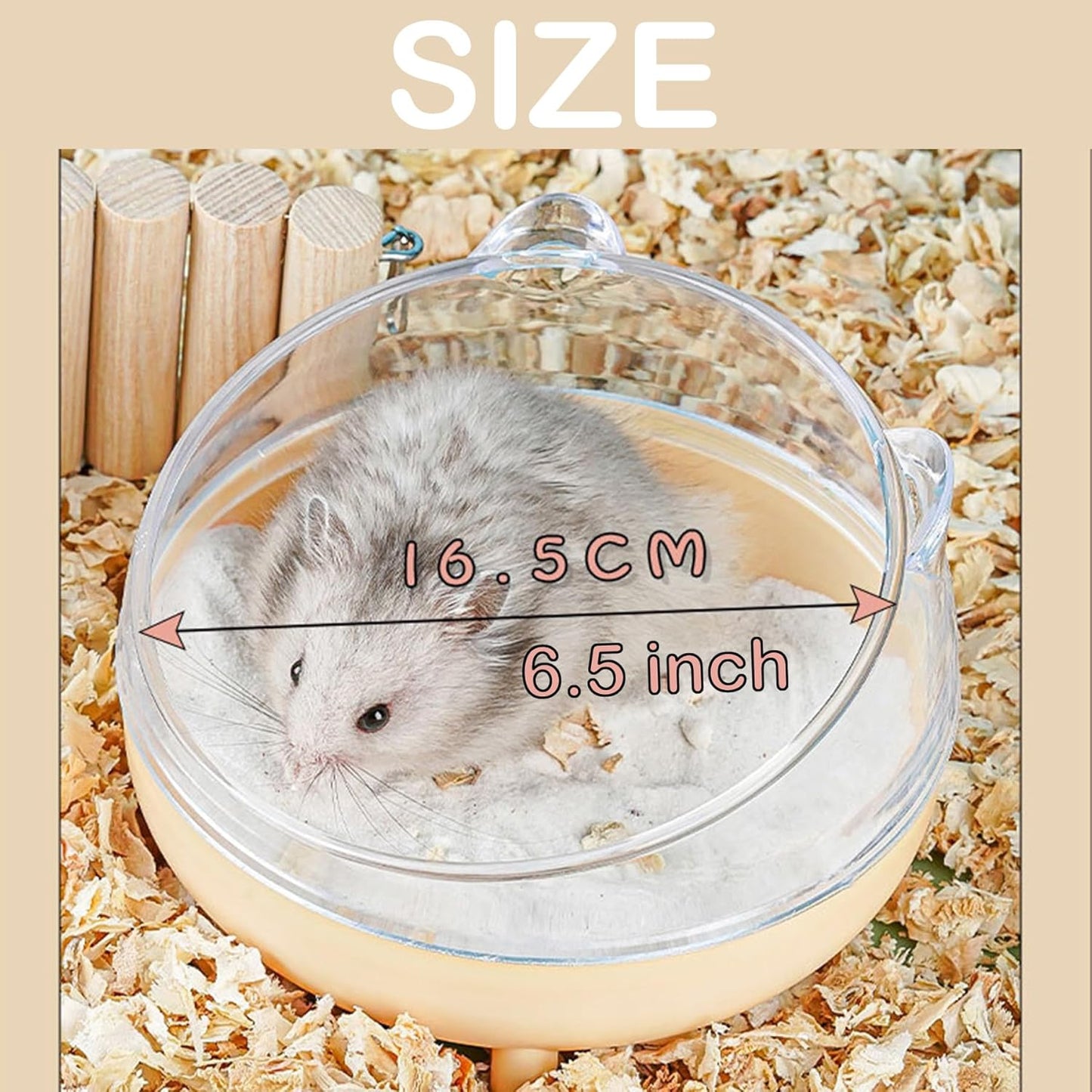 Meow&Woof Hamster Sand Bath Container, Large Sandbox Toilet Gerbil Batheoom, Tiny Chinchilla Dust Bathtub Sand Bath Box for Hamster Cage Accessories 6.5 Inch-Grey