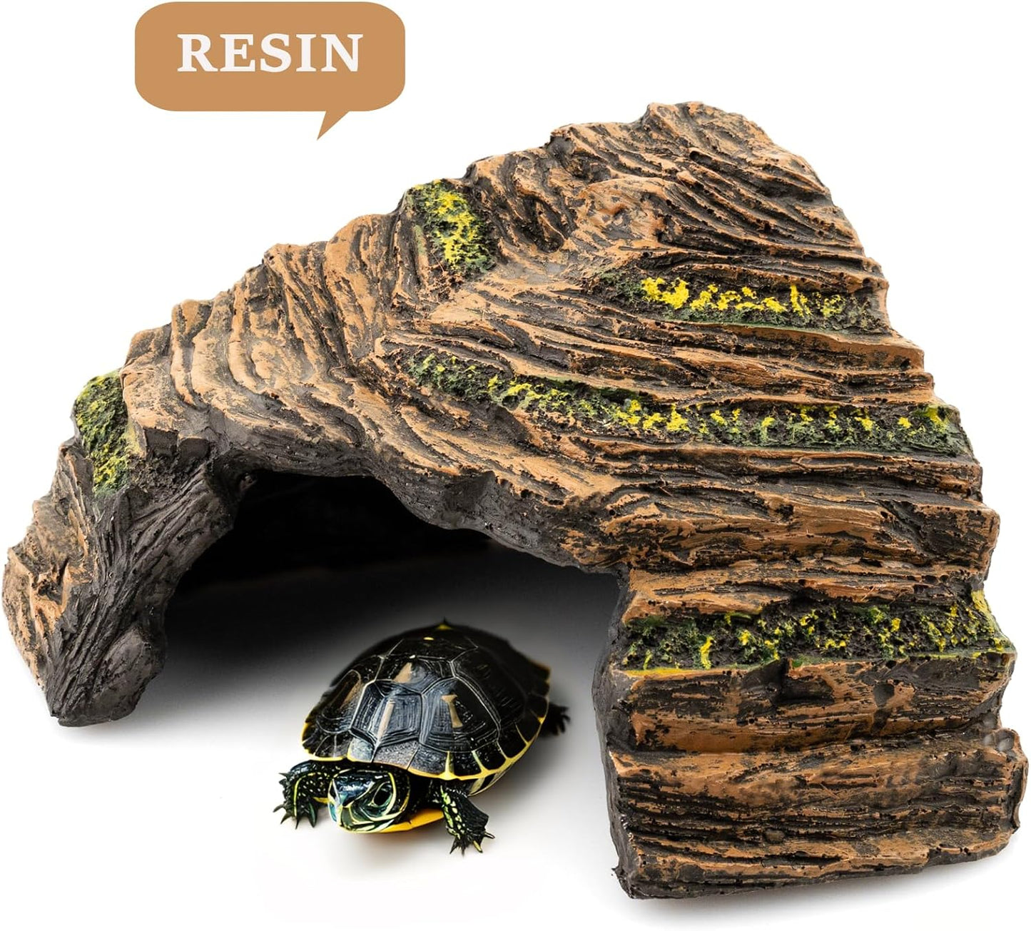 Reptile Hide Cave - Naturalistic Terrarium Décor for Reptiles and Amphibians, Safe & Comfortable Hideout