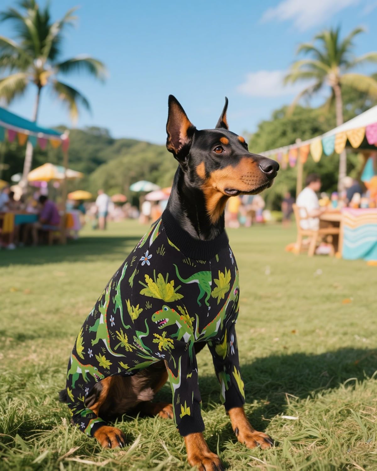 PET SHOW 4 Pack Dog Pajamas Dinosaur Shark for Extra Large Dogs Boy Soft Stretchy PJs Plaid Jumpsuit Dog Paw Onesies Outfits with Sleeve Pets Breathable Summer Clothes Costume XXXL